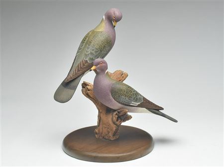 Harold Haertel : Extremely rare pair of band tailed pigeons