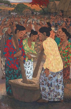 Rudi Mardijanto : Menumbuk Padi (Pounding Rice), 2009