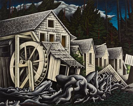 Edward John (EJ) Hughes : Abandoned Village, Rivers Inlet, BC