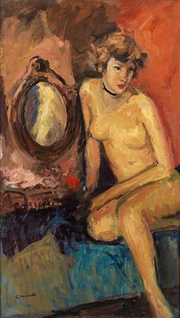 Cesare Monti : NUDO ALLO SPECCHIO, 1951