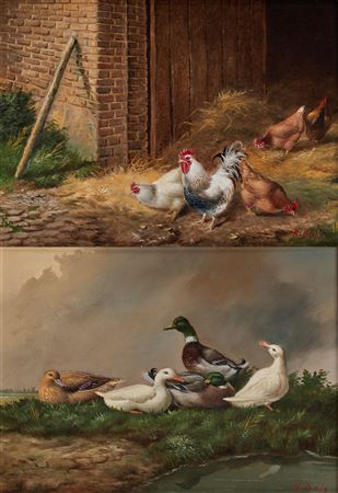 Hilaire Bals : 'Coq et poules' and 'Canards' (2)