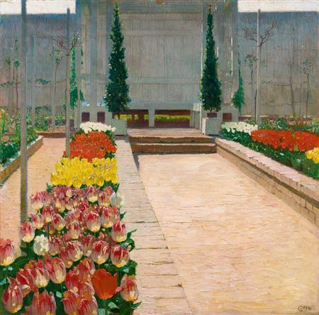 Carl Moll : Garten im Frühling auf der Hohen Warte