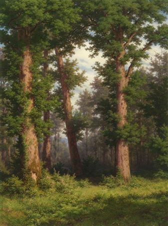 Robert Zund : Forest of oaks.