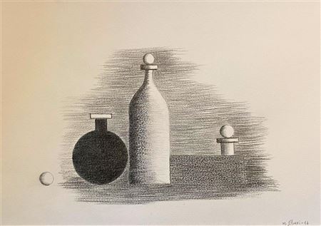 Massimo Silveri : Still life with bottles, 2016