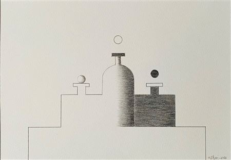 Massimo Silveri : Still life with bottles, 2016