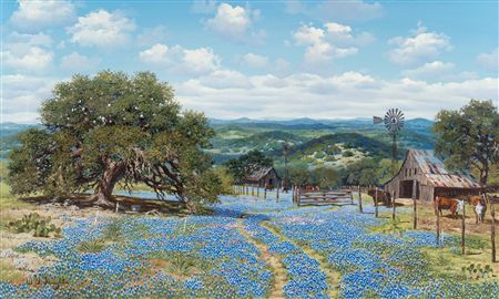 William Slaughter : Texas Bluebonnet Vista