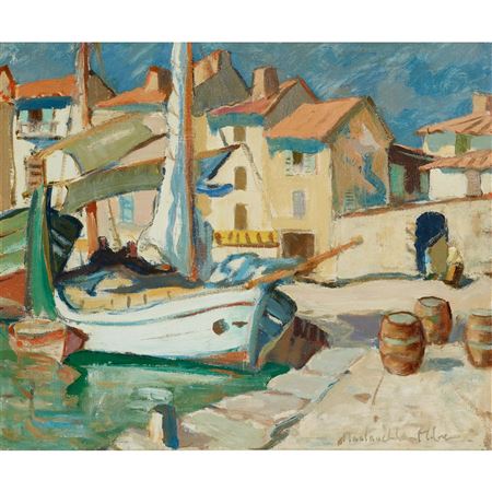 John Maclaughlan Milne : WINE BOATS, ST. TROPEZ