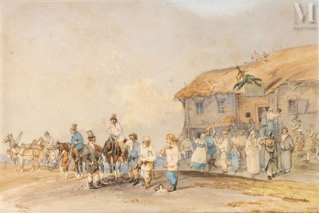 Nikolai Rybinskii : Scene of jubilation (1859)