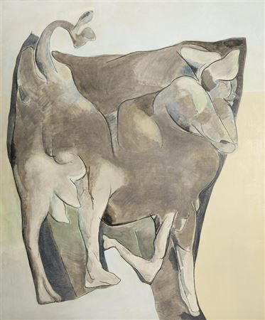 Lawrence E Glasson : Abstract Painting of a Cow