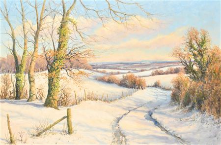 Mervyn Goode : Beeches on the Snow-Clad Downs