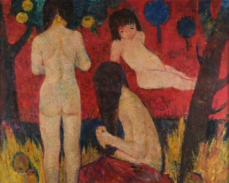 Vilma Vrbora-Kotrbova : Three girls' nudes