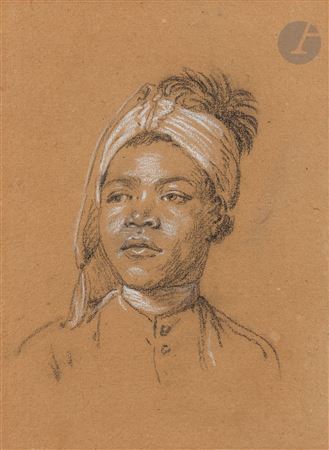 Pierre Ozanne : Head of a black man with a turban