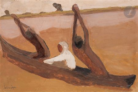 Maurice Scouezec : Pirogue at Tambogary, Madagascar