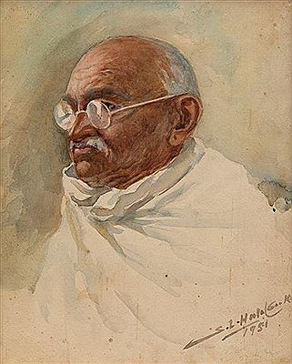 Sawalaram Laxman Haldankar : Untitled (Portrait of Mahatma Gandhi)