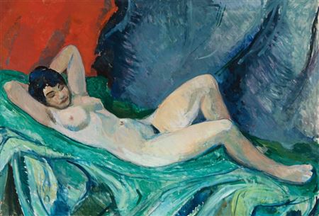 Axel P Jensen : 'Female nude', 1925