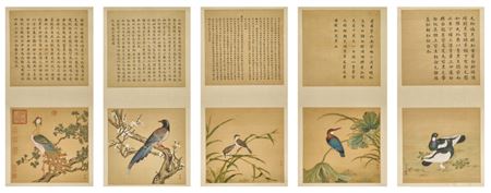 Jiang Tingxi : An Imperial manual of Birds (set of five frames)