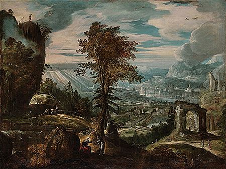 Lodewyk (Ludovic Lodewyck) Toeput : Landscape with scenes from the life of Christ