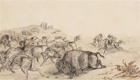 Karl Bodmer : The Buffalo Hunt