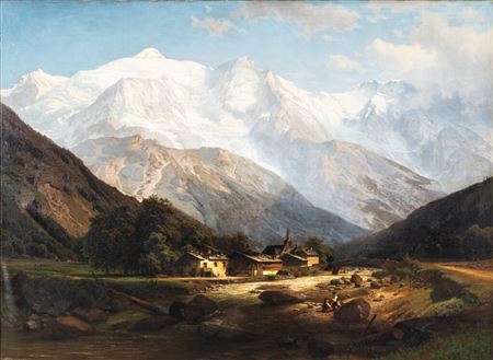 Joseph Jansen : The Mont Blanc massif seen from Sallanches