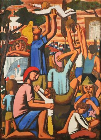 Yohanan Simon : Figures in the Kibbutz, 1954