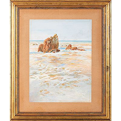 Alfredo Roque Gameiro : Beach with rock