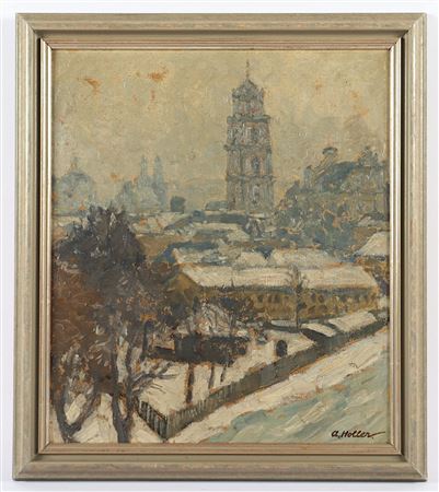 Alfred Holler : Winter view of Vilnius