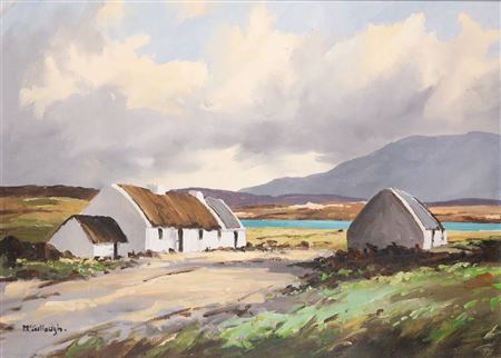 George C McCullough : COTTAGES NEAR PORTNOO, COUNTY DONEGAL