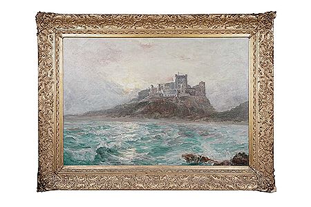 John Falconar Slater : Bamburgh Castle from the Sea