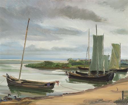 Georg Hermann Gelbke : Small harbor near Rossitten