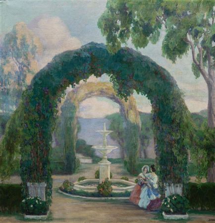 Alfonso Grosso : 'Romantic landscape, Alcazar of Seville'