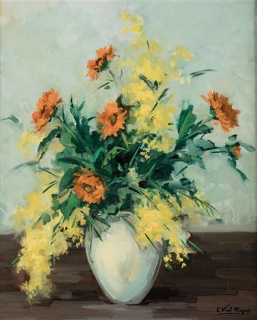 Eduard Vial Hugas : Vase with flowers