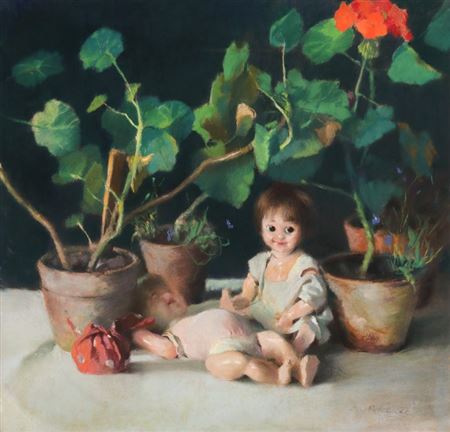 Gyula Balint : Geraniums and Dolls