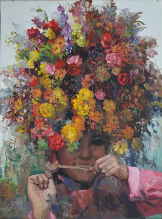 Jian-Hui Ren : The Colourful Flower Headgear