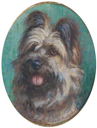 Henri Vincent Anglade : Portrait of a Briard