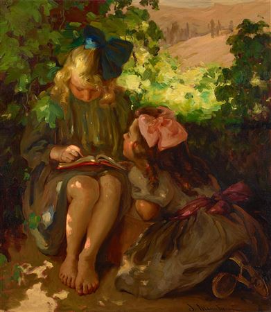 Jean Mannheim : The Fairy Tale (Jeanne and Eunie Mannheim Reading in the Garden)