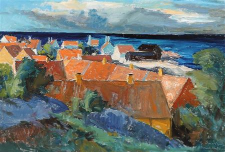 Svend Nielsen : View over Gudhjem, Bornholm