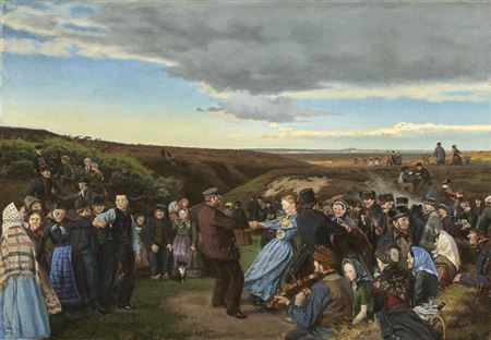 Hans Ludvig Smidth : “En Gildegaard. Pinsefest paa Heden i gamle Dage”. A Pentecost celebration on the heath