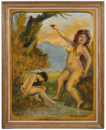 Louis Michel Eilshemius : Two Nymph Bathers, 1917