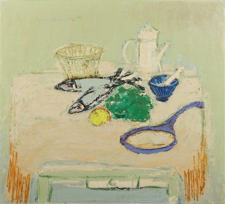 Robert Maufort : Nature morte au poisson