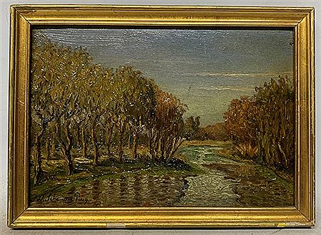 Dolcey Scheonone Puig : 'Landscape with stream'