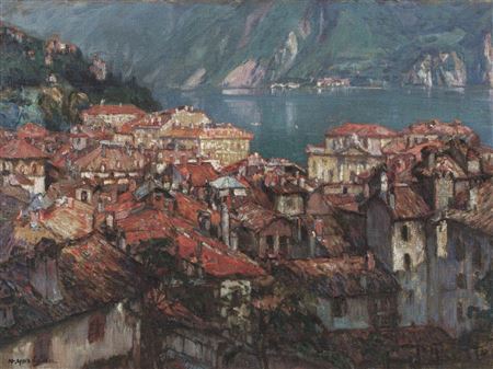 Hiroshi Yoshida : The town of Lugano