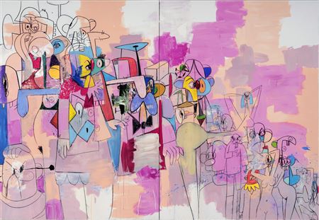 George Condo : Prescription for the Clinically Normal (Diptych)