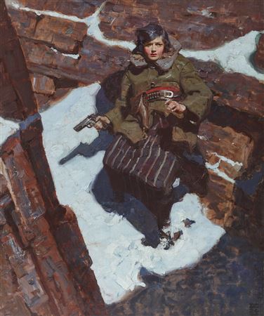 Dean Cornwell : 'A Strange Sound Drifted Down to Kit from the Top of the Range – A Man’s Voice, Singing'