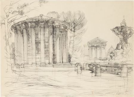 Henryk Dabrowski : Rzym. Temple of Vesta, circa 1965