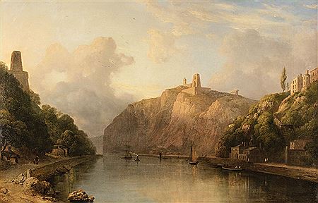 Edmund Marriner Gill : The Avon Gorge, St Vincent’s Rocks, the New Hotwell House and the abandoned piers and abutments of the Clifton Suspension Bridge