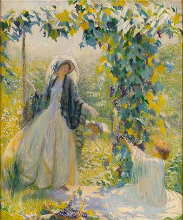 Philip Leslie Hale : Grape Arbor (also known as Autumn Fruits and Wisteria)