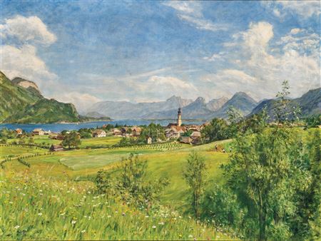 Adolf Helmberger : St. Gilgen on Lake Wolfgangsee