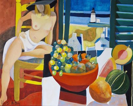 Yves Aubry : Woman with fruit