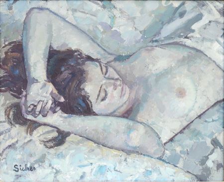 Alexandre Siches : Reclining Female nude model