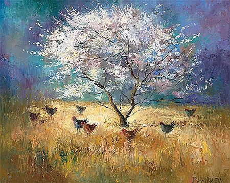 Brian Agnew : Chooks under the Moonlit Tree